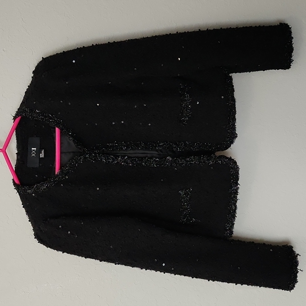 Black sequined cropped sweater